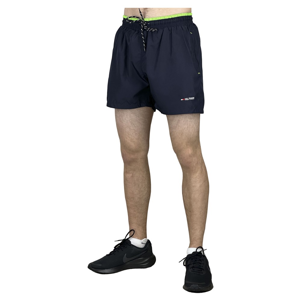 Шорти чоловічі плащівка Tommy Hilfiger 7070 2XL синьо салатові