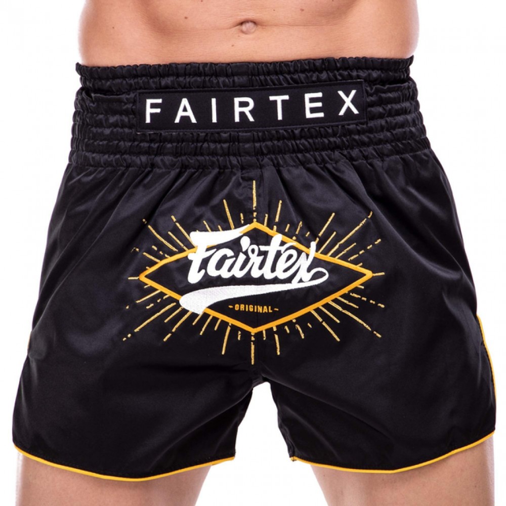 Шорты для тайского бокса и кикбоксинга FAIRTEX BS1903 BLACK/YELLOW L (170-180см) черно-желтые